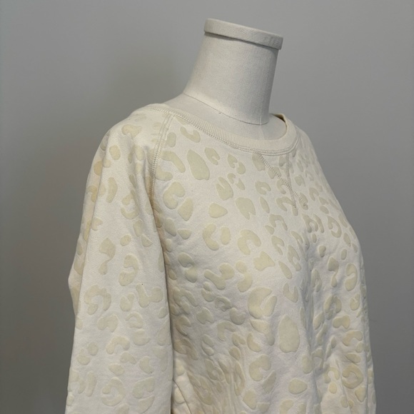 Jackson Rowe Arose Sweatshirt Cream Leopard Print Tie Front Cotton Sweatshirt - Picture 6 of 15